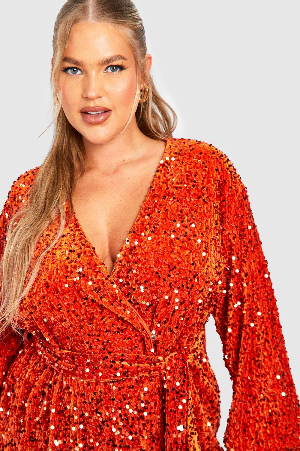 Boohoo red hot sale sequin dress